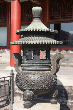 BEIJING, ÇİN - 14 Ekim 2017: Yasak Şehir (Saray Müzesi), Çin imparatorluk sarayı Ming hanedanlığından Qing hanedanlığının sonuna kadar (1420-1912)).