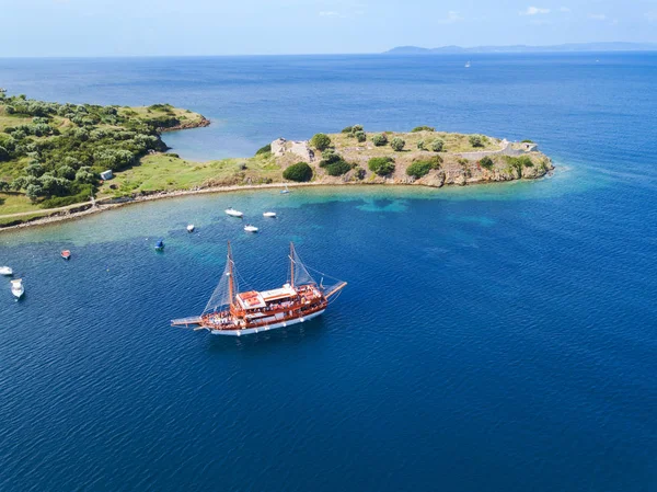 Letecká Fotografie Krásné Pláže Sitonii Chalkidiki Region Řecko — Stock fotografie