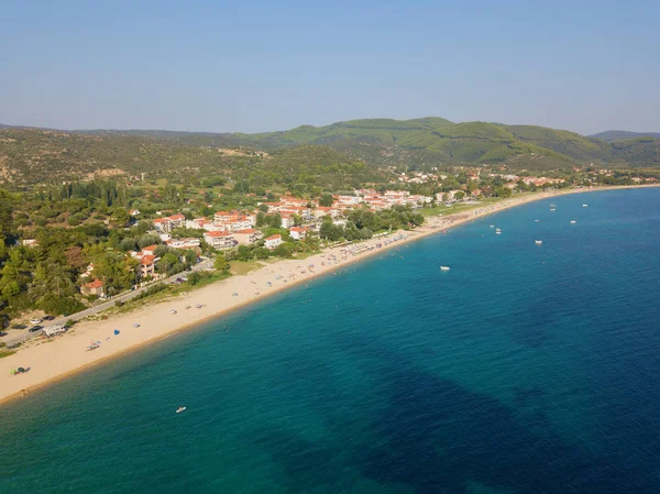 Letecká Fotografie Krásné Pláže Sitonii Chalkidiki Region Řecko — Stock fotografie