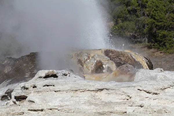 Erupcja Gejzera Parku Narodowym Yellowstone Usa — Zdjęcie stockowe