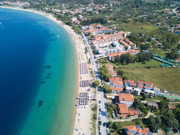 Letecká Fotografie Krásné Pláže Sitonii Chalkidiki Region Řecko — Stock fotografie