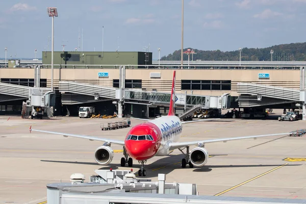 Zürich September Flygplan Förbereda För Take Terminal Zürich Flygplats September — Stockfoto