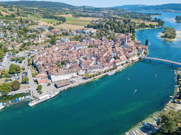 Aerial View Stein Rhein Medieval City Shaffhausen Switzerland — Stock Photo, Image