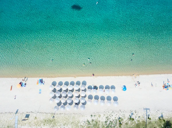 Fotografia Aérea Bela Praia Sitonia Região Chalkidiki Grécia — Fotografia de Stock