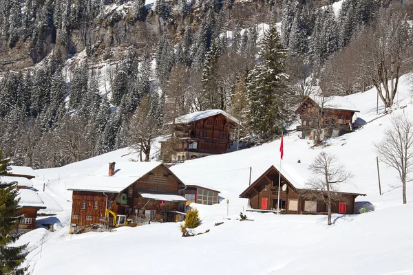 Vinter Schweiziska Alperna Schweiz — Stockfoto