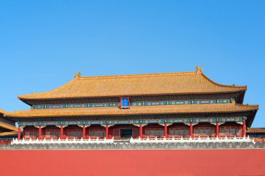 BEIJING, ÇİN - 14 Ekim 2017: Yasak Şehir (Saray Müzesi), Çin imparatorluk sarayı Ming hanedanlığından Qing hanedanlığının sonuna kadar (1420-1912)).