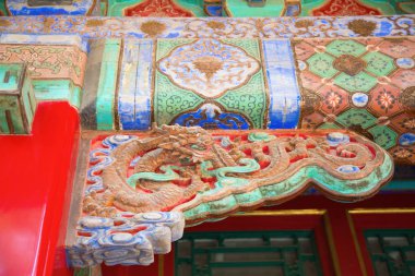 BEIJING, ÇİN - 14 Ekim 2017: Yasak Şehir (Saray Müzesi), Çin imparatorluk sarayı Ming hanedanlığından Qing hanedanlığının sonuna kadar (1420-1912)).