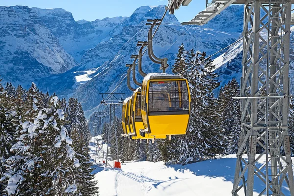 Vinter Schweiziska Alperna Braunwald Glarus Schweiz — Stockfoto