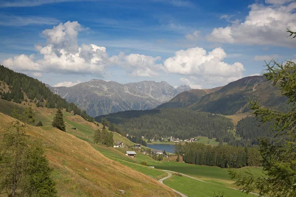 Jesienny Krajobraz Wokół Trasy Parsennbahn Davos Szwajcaria — Zdjęcie stockowe