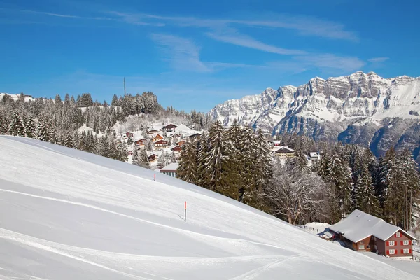 Vinter Schweiziska Alperna Schweiz — Stockfoto