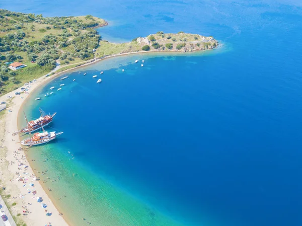 Letecká Fotografie Krásné Pláže Sitonii Chalkidiki Region Řecko — Stock fotografie