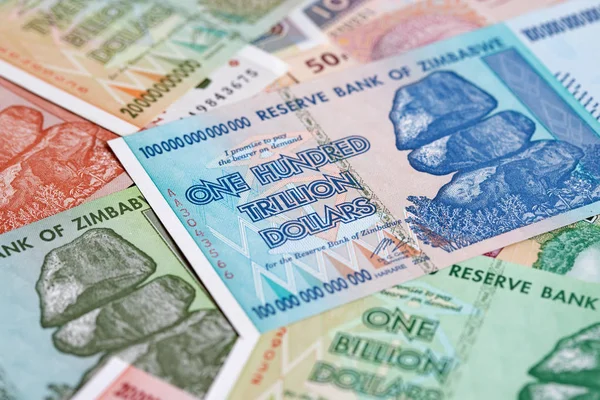 Billetes Zimbabwe Después Hiperinflación — Foto de Stock