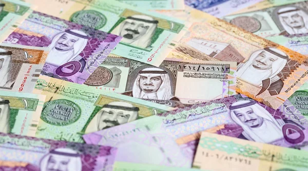 Colección Billetes Arabia Saudita Riyal — Foto de Stock