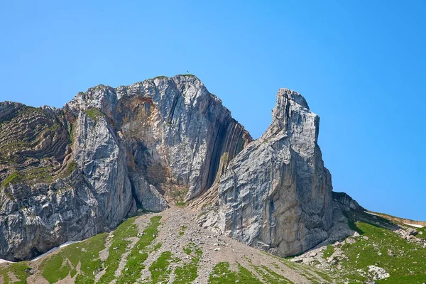 Klippiga Landskap Toppen Berget Pilatus Schweiz — Stockfoto