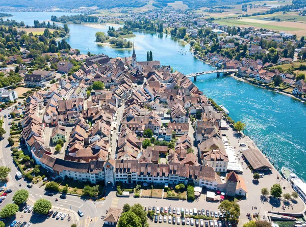 Veduta Aerea Della Città Medievale Stein Rhein Vicino Shaffhausen Svizzera — Foto Stock