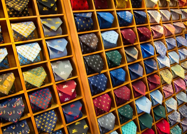 Colección Corbata Colorida Tienda Hombres — Foto de Stock