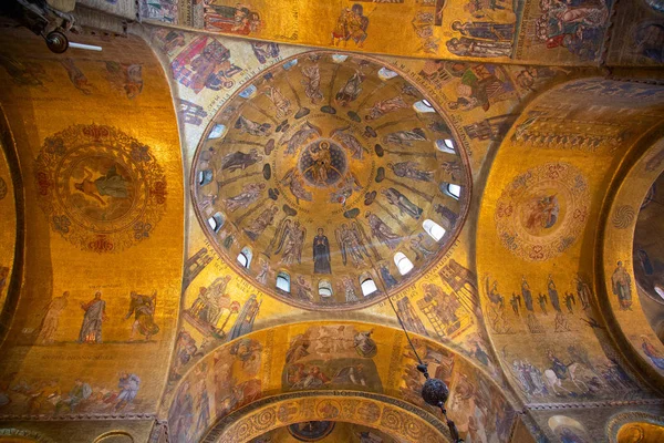 Interiér Kostela Basilica San Marco Italských Benátkách Bazilika Marka Jedním — Stock fotografie