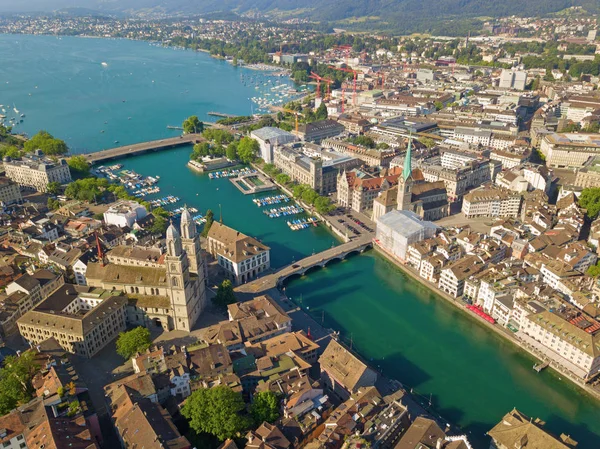 Vista Donwtown Zurique Suíça 2018 — Fotografia de Stock