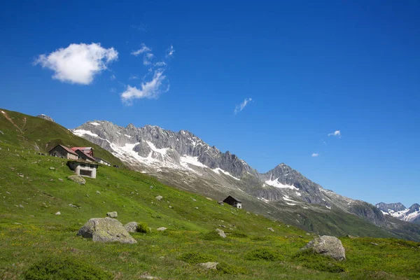 Rhône Glaciär Källa Till Rhône Floden Smälter Och Retirerar Grund — Stockfoto