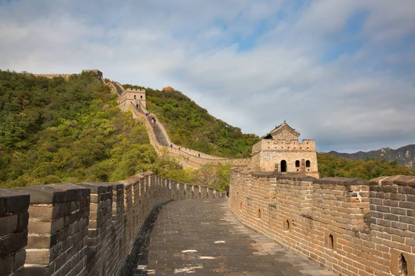 Famosa Grande Muraglia Cinese Sezione Mutianyu Situata Vicino Alla Città — Foto Stock