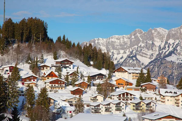 Winter in de Alpen Stockfoto