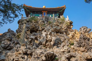 BEIJING, ÇİN - 14 Ekim 2017: Yasak Şehir (Saray Müzesi), Çin imparatorluk sarayı Ming hanedanlığından Qing hanedanlığının sonuna kadar (1420-1912)).