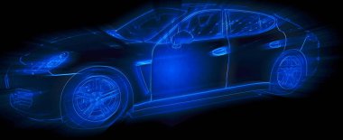 GENEVA - 8 Mart 2011 'de Cenevre, İsviçre' de düzenlenen 81. Uluslararası Otomobil Fuarı Palexpo-Cenevre 'de hibrit motorlu Porsche Panamera (Tip 970) sergilenmektedir..