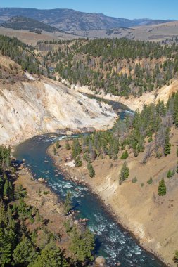 Yellowstone Ulusal Parkı, Wyoming, ABD 'deki Calcite yayları
