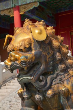 BEIJING, ÇİN - 14 Ekim 2017: Yasak Şehir (Saray Müzesi), Çin imparatorluk sarayı Ming hanedanlığından Qing hanedanlığının sonuna kadar (1420-1912)).