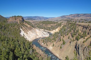 Yellowstone Ulusal Parkı, Wyoming, ABD 'deki Calcite yayları