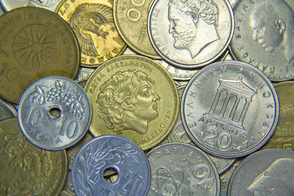 Montón Enorme Las Monedas Griegas — Foto de Stock