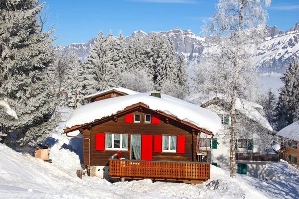 Kayak Merkezi Flumserberg Yamacında Sviçre — Stok fotoğraf