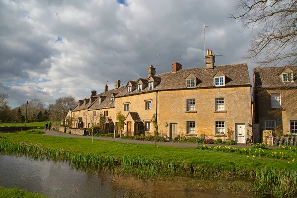 Ancien Village Lower Slaughter Dans Région Des Cotswolds — Photo