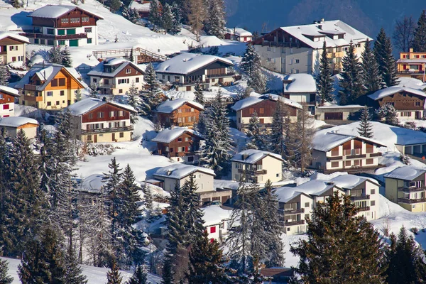 滑向滑雪场Flumserberg — 图库照片