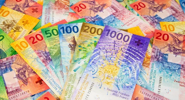 Sammlung Der Neuen Schweizer Banknoten Ausgegeben Den Jahren 2017 2019 — Stockfoto