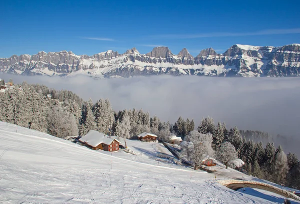 Lutning Skidorten Flumserberg Schweiz — Stockfoto