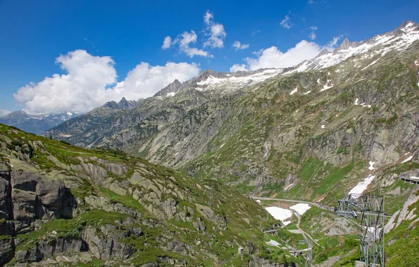 Rhone Gletsjer Bron Van Rhone Rivier Smelt Trekt Zich Terug — Stockfoto