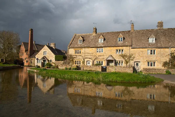 Ancien Village Lower Slaughter Dans Région Des Cotswolds — Photo