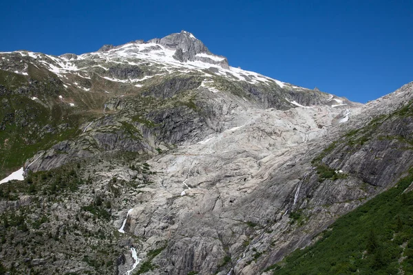 Rhone Glacier Source Rhone River Melting Retreating Due Global Warming — Stock Photo, Image