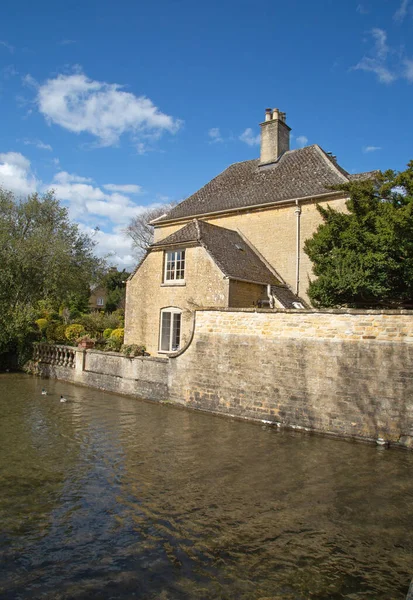 Ancien Village Lower Slaughter Dans Région Des Cotswolds — Photo