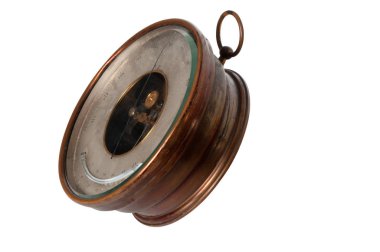 Beyaz arka plan üzerinde yalıtılmış bağbozumu barometre