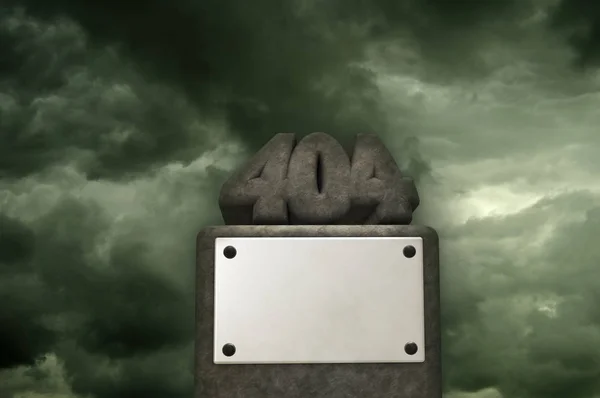 Stone Number 404 Socket Cloudy Sky Illustration — Stock Photo, Image