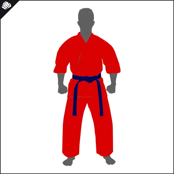 Simbol Sztuk Walki Japonia Logo Karate Torii Czarny Pas Wektor — Wektor stockowy
