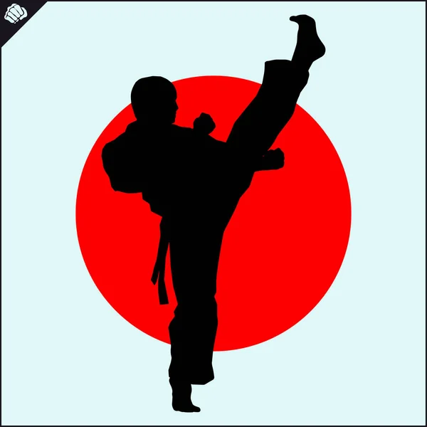 Lutando Combate Lutador Quimono Dogi Taekwondo Hapkido Vector Eps —  Vetores de Stock