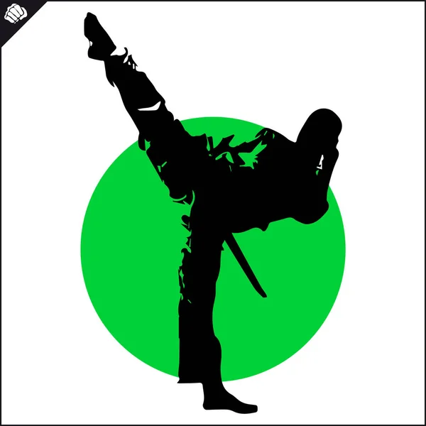 Vechter Karate Kimono Dogi Hoge Schop Taekwondo Hapkido Vector Eps — Stockvector