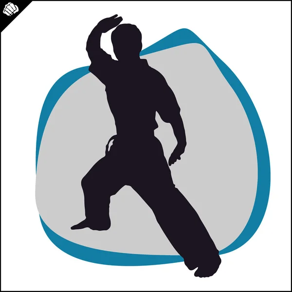 Dövüş Sanatları Simbol Logo Karate Yaratıcı Tasarım Amblemi — Stok Vektör