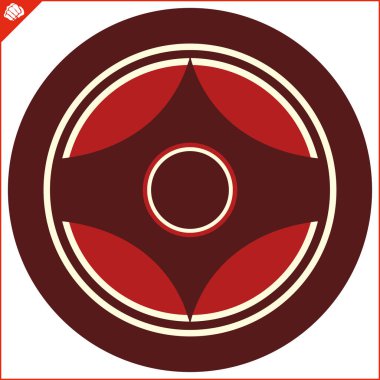 Karate kyokushin creative design emblem. Martial art colored simbol, logo.  clipart
