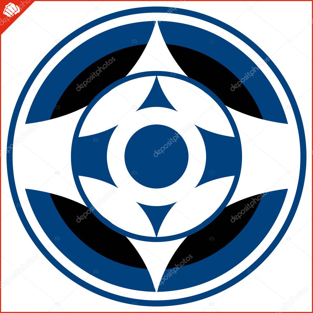 Karate kyokushin creative design emblem. Martial art colored simbol, logo.