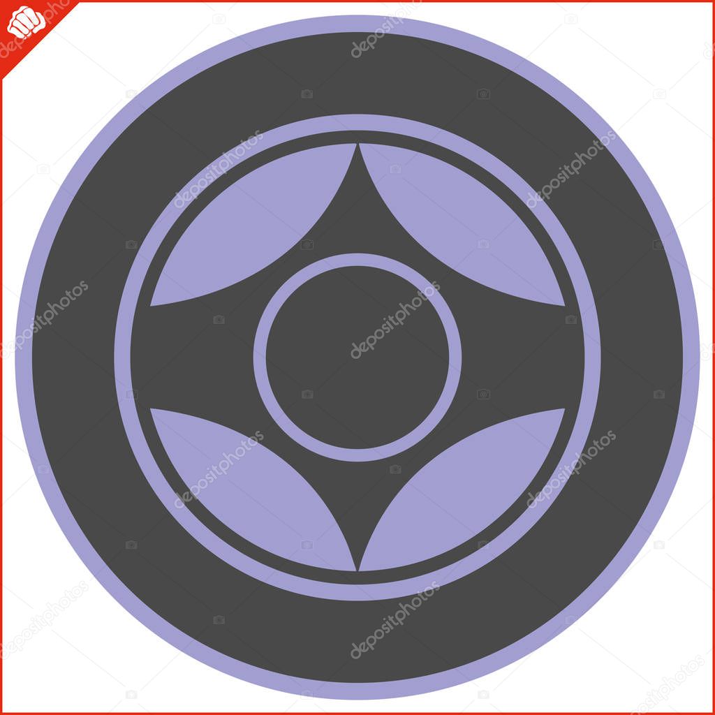 Karate kyokushin creative design emblem. Martial art colored simbol, logo.