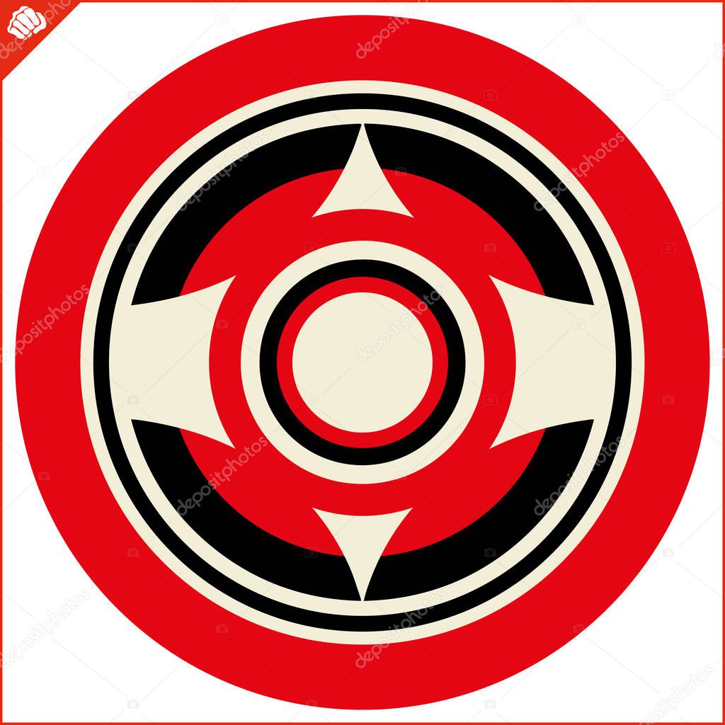 Karate kyokushin creative design emblem. Martial art colored simbol, logo.
